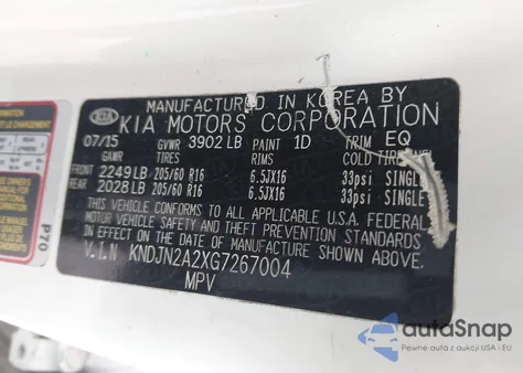 2016 Kia Soul from USA, damaged, VIN KNDJN2A2XG7267004